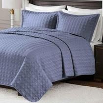 Colcha Super King Corttex Lyon Toque De Linho 03 Peças Azul