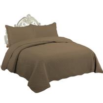 Colcha Ultrassônica - King Size - Classic - C/ Porta Travesseiros - Marrom - Rozac Colcha Ultrassônica - King Size - Classic - C/ Porta Travesseiros - Marrom - Rozac