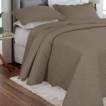 Colcha Ultrassônica - King Size - Classic - C/ Porta Travesseiros - Marrom - Rozac