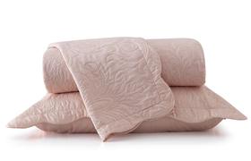 Colcha Ultrassônica - Queen Size - Classic - C/ Porta Travesseiros - Salmão - Rozac Colcha Ultrassônica - Queen Size - Classic - C/ Porta Travesseiros - Salmão - Rozac