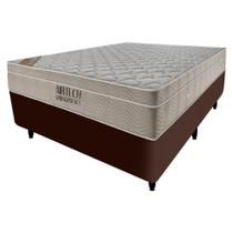 Colchão AirTech + Box Tozatto Casal King 193cm com Mola Ensacada - Bege/Marrom