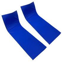 Colchão Almofada Espreguiçadeira Dupla-face Azul Kit 2un