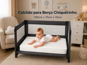 Colchão Bebê para Berço Chiqueirinho 170cm x 100cm Lino Confort