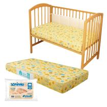 Colchão Berço 70x100x10cm Cercadinho Chiqueirinho Dobrável + Travesseiro Colchão Berço 70x100x10cm Cercadinho Chiqueirinho Dobrável + Travesseiro