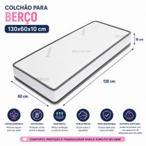 Colchão Berço Infantil Bebê 130x60 Antialérgico Confortável Macio Antiácaro Espuma D18 Movellu Home Colchão Berço Infantil Bebê 130x60 Antialérgico Confortável Macio Antiácaro Espuma D18 Movellu Home