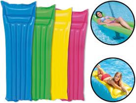Colchão Boia Inflável Grande P/ Piscina Praia Verão C/ Descanso Para A Cabeça