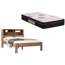 Colchão Casal Anatômico Orthoface Polar (1un) + Cama Invicta Com Baú Jatoba/Ebano
