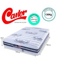 Colchão Casal Castor Silver Star Tecnopedic Dupla Face 138x188x34 (Conforto Intermediário - Pillow Duplo Maior Durabilidade)