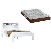 Colchão Casal D45 Ortobom + Cama Invicta Branco Colchão Casal D45 Ortobom + Cama Invicta Branco