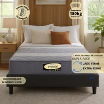 Colchão Casal Dupla Face 138cm com Base Suede Blindada Click Espuma Firme até 180kg Protege Sankonfort Muita Resistência