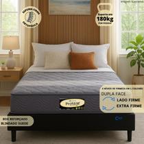 Colchão Casal Dupla Face 138cm com Base Suede Blindada Click Espuma Firme até 180kg Protege Sankonfort Muita Resistência