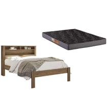 Colchão Casal Espuma D23 Pérola + Cama Invicta Jatobá Colchão Casal Espuma D23 Pérola + Cama Invicta Jatobá