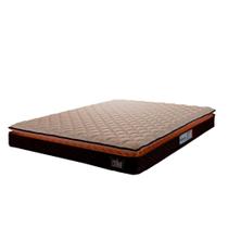 Colchão Casal Espuma D33 Pillow Top Millenium Marrom/Branco Hellen - Suporta até 120kg por Pessoa