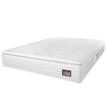 Colchão Casal Espuma D33 Pillow Top Van Gogh 138x188x24cm Branco Hellen-suporta Até 120 Kg Branco - HELLEN ESTOFADOS E COLCHÕES