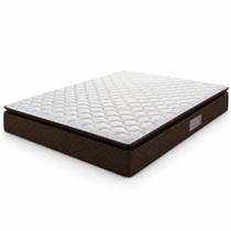 Colchão Casal Espuma D45 Pillow Top Strong Marrom/Branco Hellen - Suporta até 150kg por Pessoa