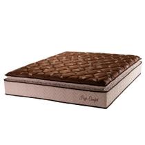 Colchão Casal Espuma Pillow Top High Comfort Marrom/Bege Hellen - Suporta até 120kg por Pessoa