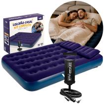 Colchão Casal Inflável com Bomba Manual e 2 Travesseiros VG Plus Colchão Casal Inflável com Bomba Manual e 2 Travesseiros VG Plus