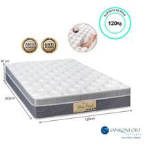 Colchão Casal Medida Especial Sankonfort Sleep Fresh 120x203x30 - Molas Ensacadas - Linha Luxo