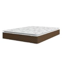 Colchão Casal Molas Pillow Top Martino 138x188x25cm Marrom/Branco Umaflex -Suporta 120kg por Pessoa