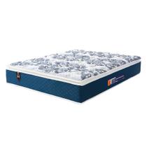 Colchão Casal New York 193x203x33 Azul/Branco c/ Molas Ensacadas - King House