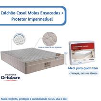 Colchão Casal Ortobom Airtech Spring Pocket 138x188x25 Acompanha Protetor Impermeável, Conforto e Proteção em Dobro