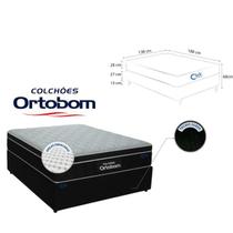 Colchão Casal Ortobom Molas Ensacadas com Base Box Suede Blindada Conforto e Durabilidade 138x188x68