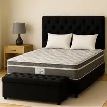 Colchão Casal PROBEL Evolution + Base Box + Painel + Calçadeira Conforto e Qualidade