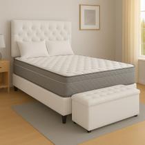 Colchão Casal PROBEL Evolution + Base Box + Painel + Calçadeira Conforto e Qualidade