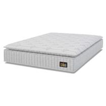 Colchão Casal Queen Espuma D33 Pillow Top Van Gogh 158x198x24cm Branco Hellen - Suporta Até 120 Kg Por Pessoa