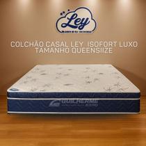 Colchão Casal Queen Size Isofort Luxo com Molas Ensacadas Ley Colchões - Azul/Branco Colchão Casal Queen Size Isofort Luxo com Molas Ensacadas Ley Colchões - Azul/Branco