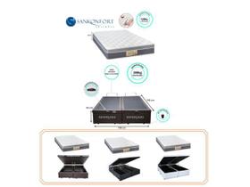 Colchão Casal Queen Sleep Fresh Sankonfort + Cama Box Baú Blindada 158x198x72 - Alto Padrão de Conforto Colchão Casal Queen Sleep Fresh Sankonfort + Cama Box Baú Blindada 158x198x72 - Alto Padrão de Conforto