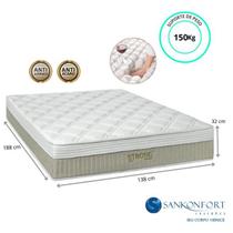 Colchão Casal Sankonfort Strong Casal 138x188x32 (Até 150kg por pessoa , linha Firme Resistente) Colchão Casal Sankonfort Strong Casal 138x188x32 (Até 150kg por pessoa , linha Firme Resistente)