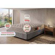 Colchão Castor Casal Viúva Espuma D33 Sleep Max com Base Box Suede Blindada 128x188 Quarto Pequeno