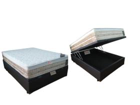 Colchão Castor Molas Firme Premium Tecnopedic + Cama Box Baú Reforçada Casal Viúva 128x188x72 - Ideal para Quartos Pequenos - Reforçado Colchão Castor Molas Firme Premium Tecnopedic + Cama Box Baú Reforçada Casal Viúva 128x188x72 - Ideal para Quartos Pequenos - Reforçado