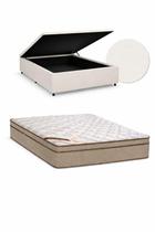 Colchão Castor Revolution Tecnopedic 30cm 138x188 e BOX BAU blindado 40CM CASAL material sintético bege Alto Nivel
