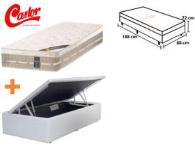 Colchão Castor Solteiro Premium Tecnopedic + Cama Box Baú Jadmax 88x188 Colchão Castor Solteiro Premium Tecnopedic + Cama Box Baú Jadmax 88x188