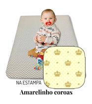 Colchão Colchonete Bebê Infantil Zíper 90X60 Coroa Amarela