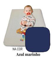 Colchão Colchonete De Bebê Infantil Zíper 90X60 ul Marinho