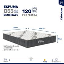 Colchao d33 airtech 100 ortobom firme ortopedico casal 138x188x18 Colchao d33 airtech 100 ortobom firme ortopedico casal 138x188x18