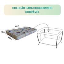 Colchão de Berço Chiqueirinho Desmontável Luckspuma Baby Luck Urso D18 60x90x10cm