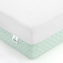 Colchão de berço Dourxi Dual-Sided Comfort Memory Foam branco e verde Colchão de berço Dourxi Dual-Sided Comfort Memory Foam branco e verde