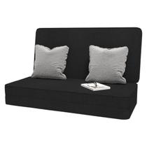 Colchão de Casal Preto Dobrável Compacto e Fácil de Guardar Alta Densidade D28 180X128X10 Aberto.