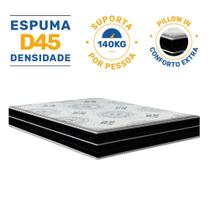 Colchão de Espuma D45 Pillow In Anjos OrtoConfort Casal 138x188x18cm
