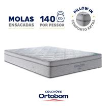 Colchão de Molas Ensacadas D33 Pillow In Ortobom Freedom Casal 138 cm