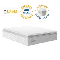 Colchão de Molas Ensacadas Pillow Top Flora Casal 138 cm Colchão de Molas Ensacadas Pillow Top Flora Casal 138 cm