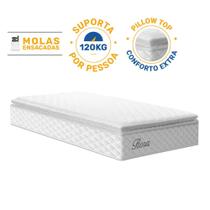 Colchão de Molas Ensacadas Pillow Top Flora Solteiro 88 cm