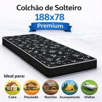Colchão de Solteiro Confortável D20 78x188x12cm 100 Espuma Cor Preta