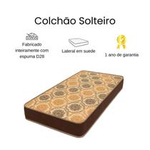 Colchao de Solteiro,D28, Macio ,Confortavel, Leve, Resistente ,Estampado, Ergonomico, Duravel ,Compacto ,Espumado. Colchao de Solteiro,D28, Macio ,Confortavel, Leve, Resistente ,Estampado, Ergonomico, Duravel ,Compacto ,Espumado.