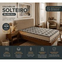 Colchão De Solteiro Espuma D28 14cm Dupla Face Bordado Pronta Entrega Hoje OFERTA
