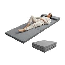 Colchão dobrável portátil de espuma viscoelástica para piso 180 x 60 x 5 cm Colchão dobrável portátil de espuma viscoelástica para piso 180 x 60 x 5 cm